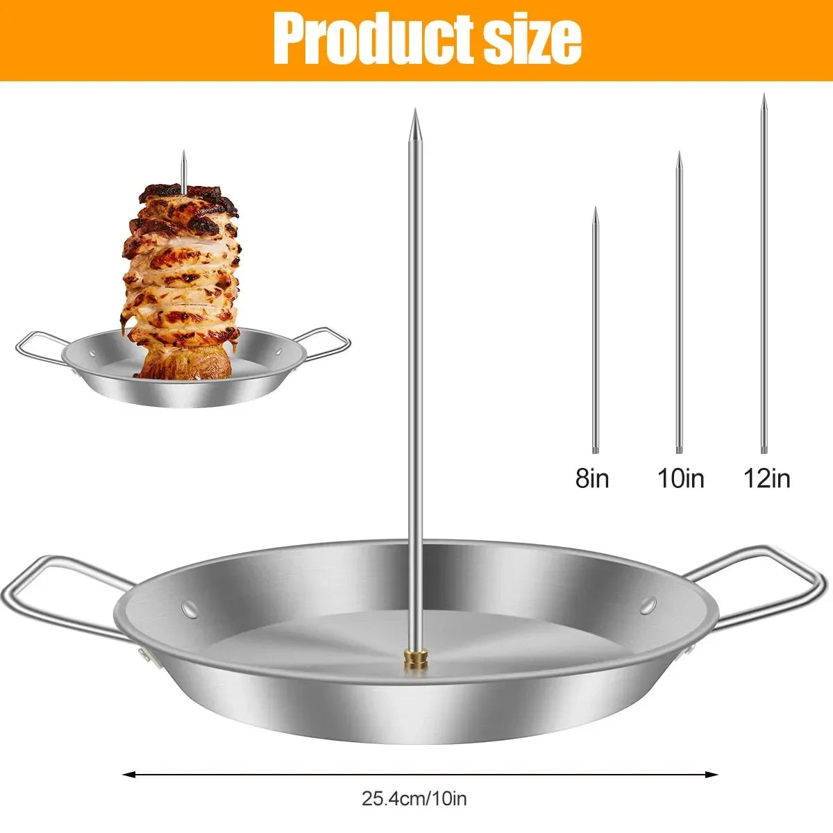 Stainless Steel Vertical Meat Skewer – BBQ Grill Rack