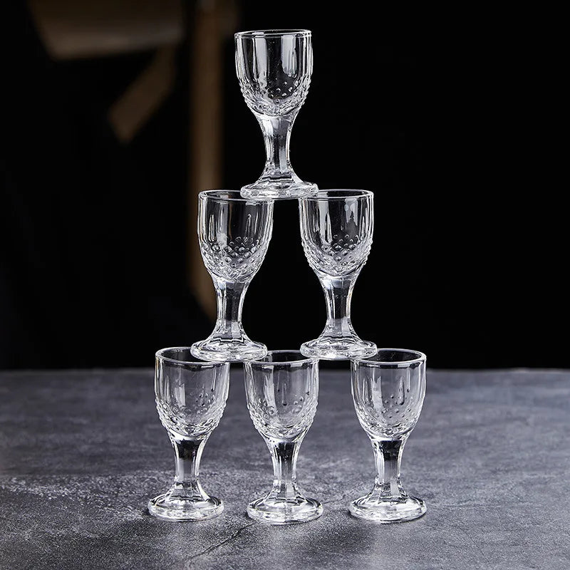 High-footed mini glass goblets – 10–15 ml. 🥃