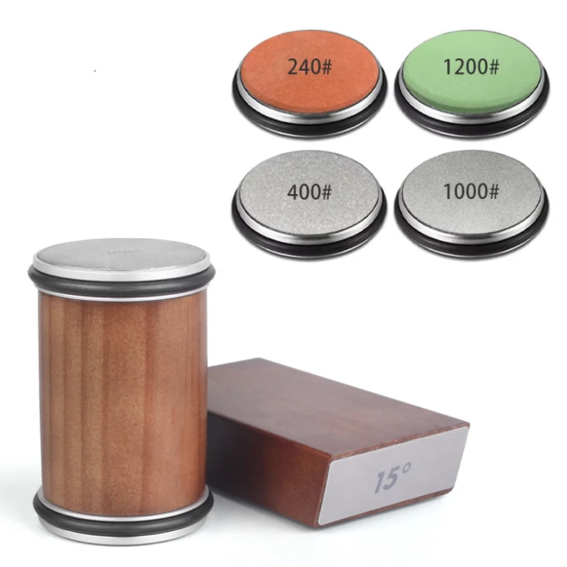 Knife sharpening kit with angles.