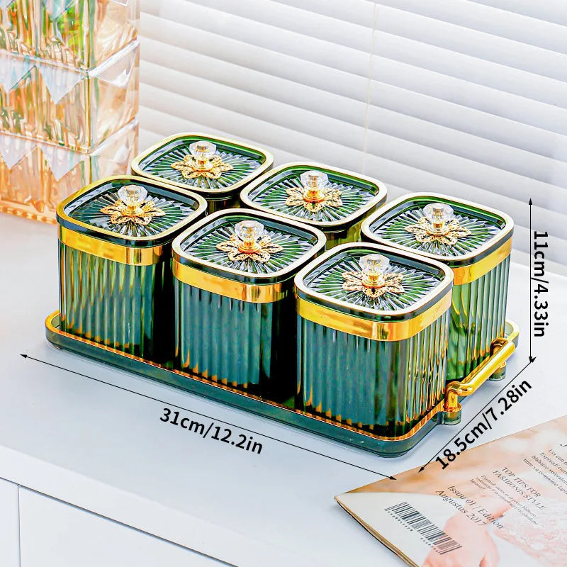 Gold-Plated Transparent Spice Jar Set