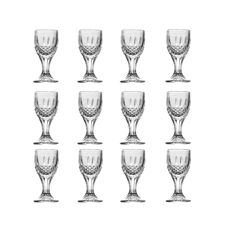 High-footed mini glass goblets – 10–15 ml. 🥃