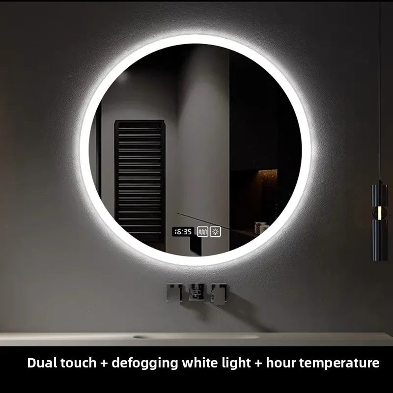 19.5-Inch LED Bathroom Mirror — Smart Round Vanity Mirror with Light & Anti-Fog Function.