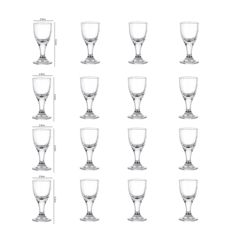 High-footed mini glass goblets – 10–15 ml. 🥃