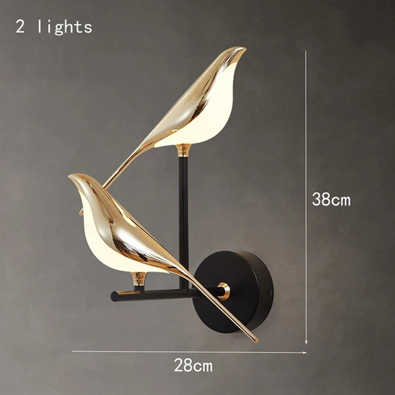 Nordic Golden Bird LED Wall Light
