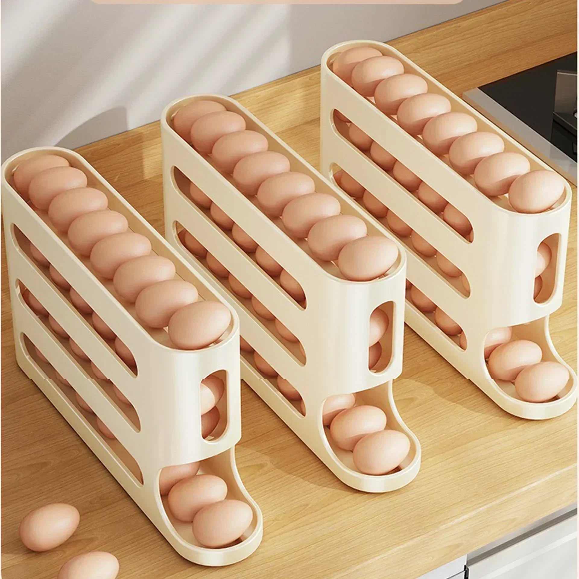 Slide egg storage box – ladder-style, large capacity. 🥚