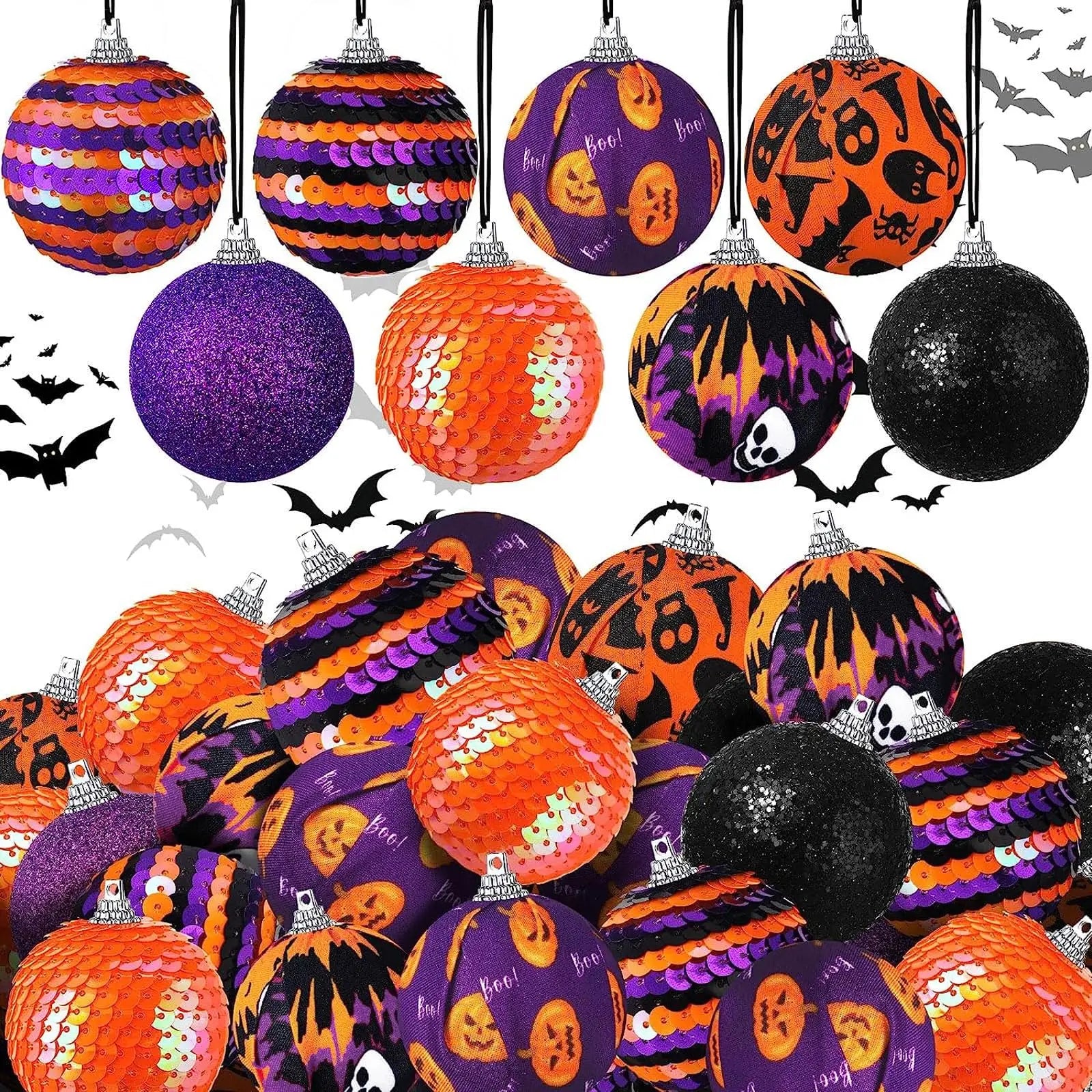 16pcs pumpkin Halloween tree ornaments.