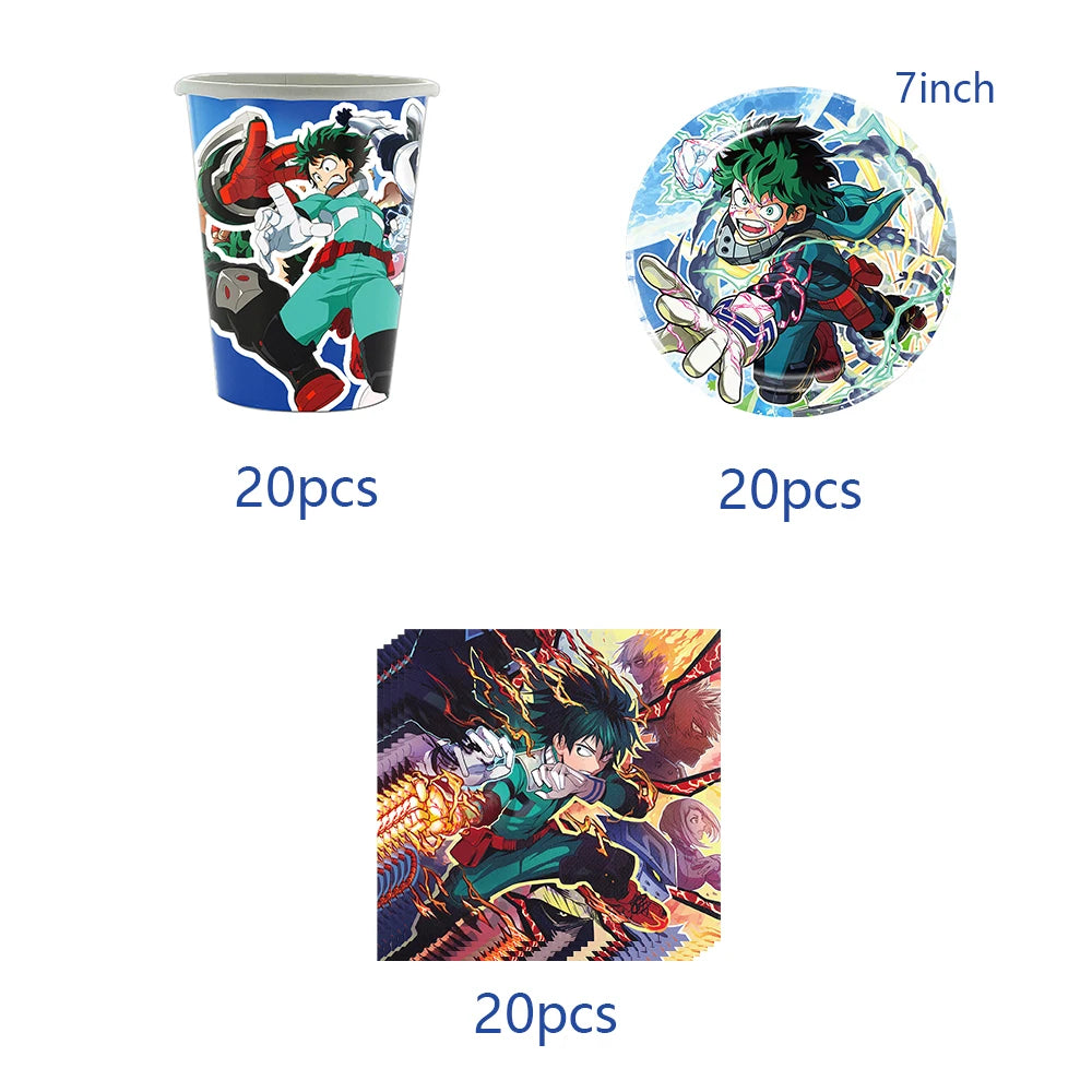 My Hero Academia Birthday Party Kit – Cake Topper & Tableware