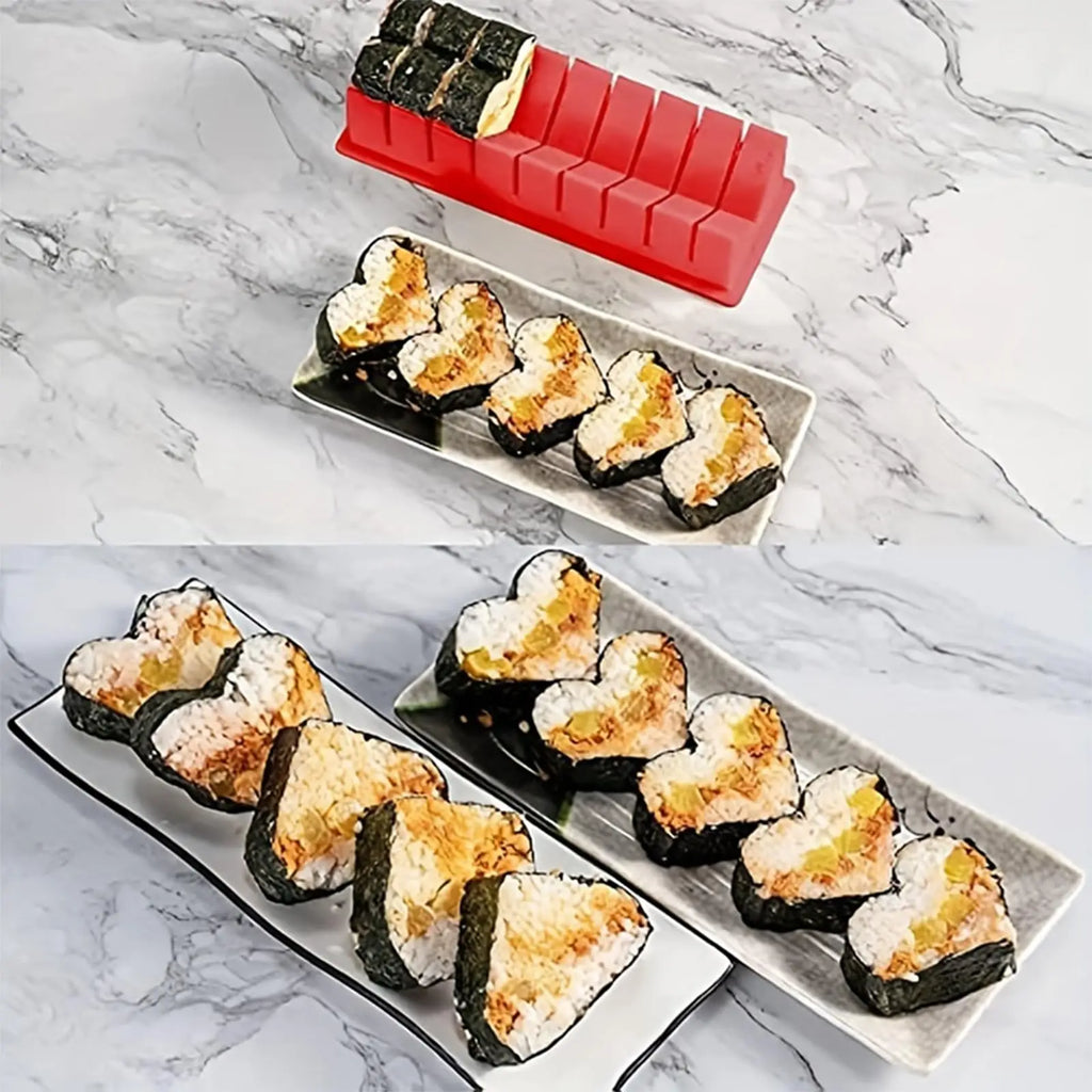 DIY Sushi Making Kit — Rice Roller with Fork & Spatula for Home Use.