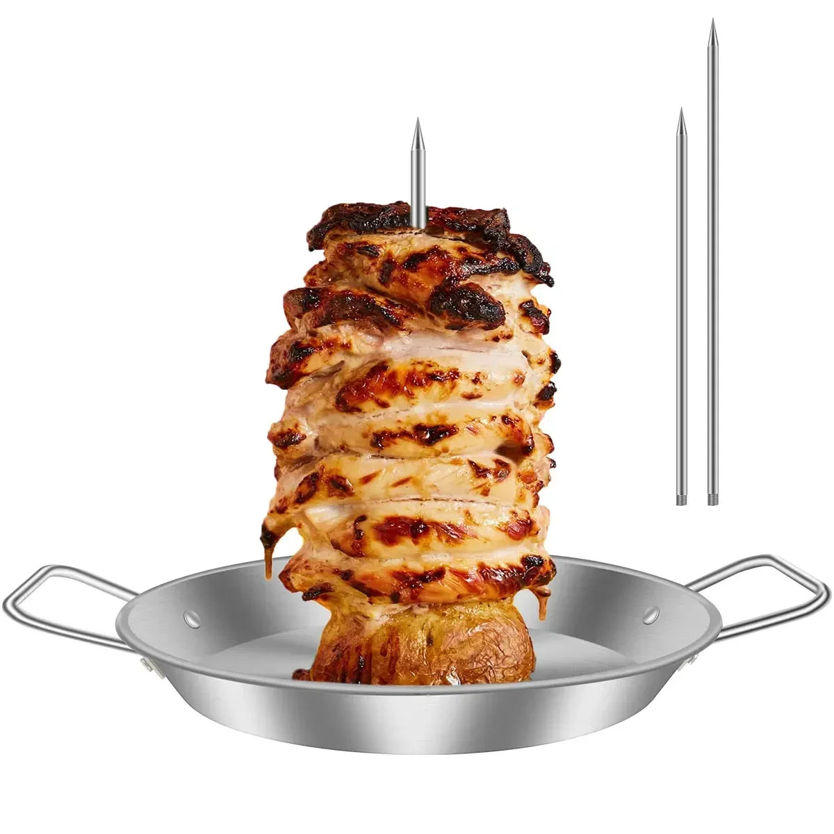 Stainless Steel Vertical Meat Skewer – BBQ Grill Rack