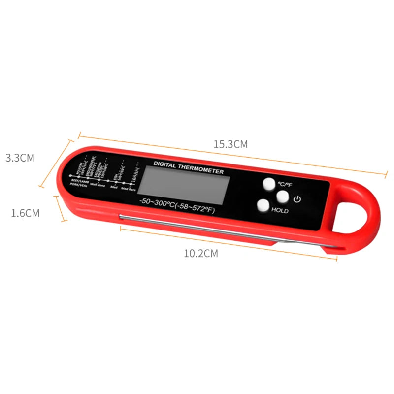 Digital Meat Thermometer — Instant Read Cooking Probe for BBQ, Grill, Oil, or Candy.