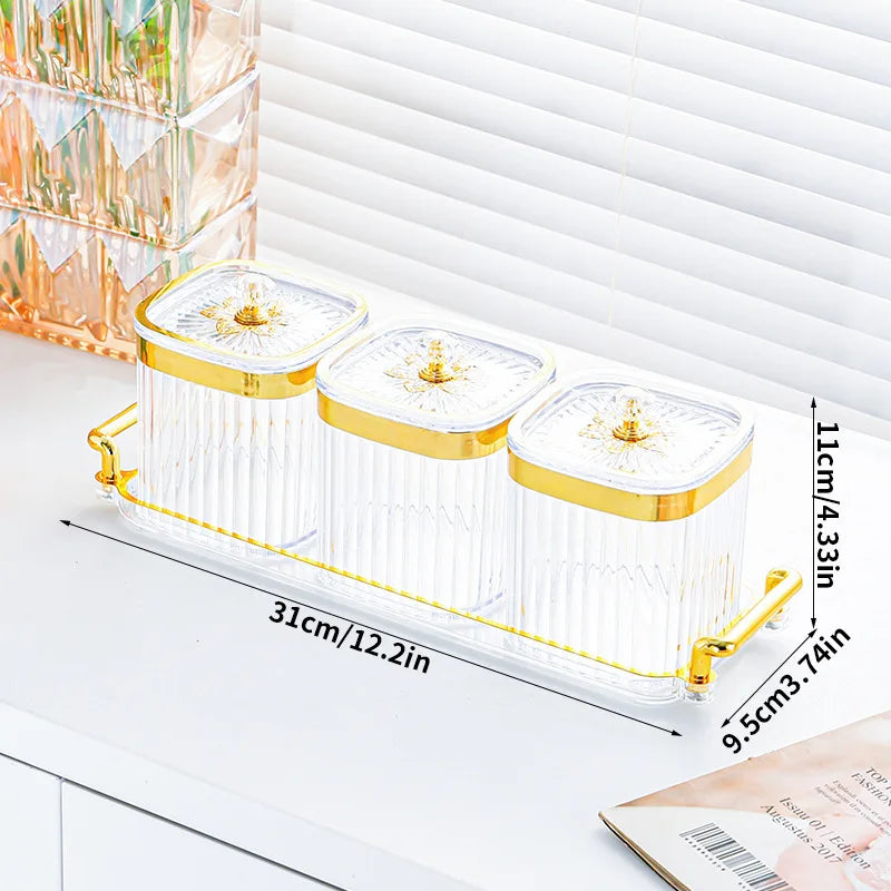 Gold-Plated Transparent Spice Jar Set