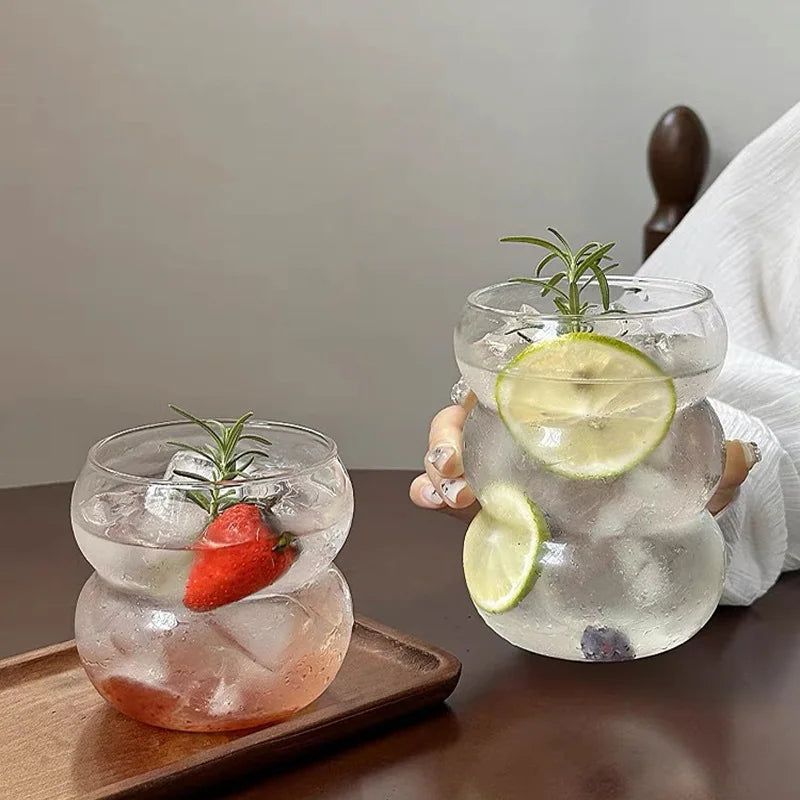 Glass Cup – 350/550 ml, With Straw