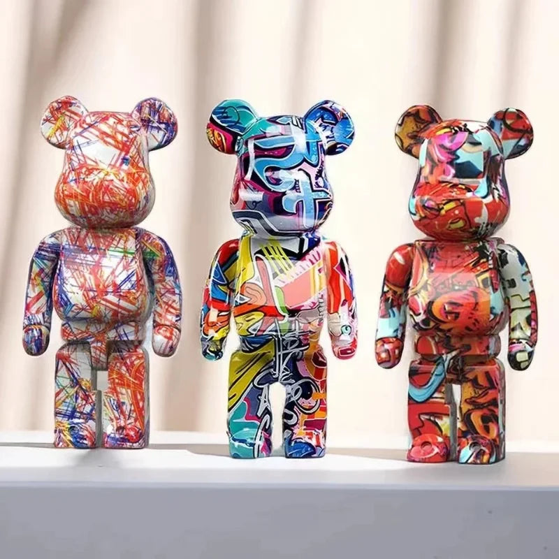 27cm Graffiti Bear Figurine Home Decor