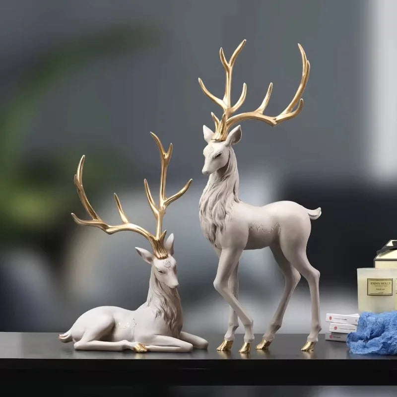 35cm Nordic Deer Resin Statue