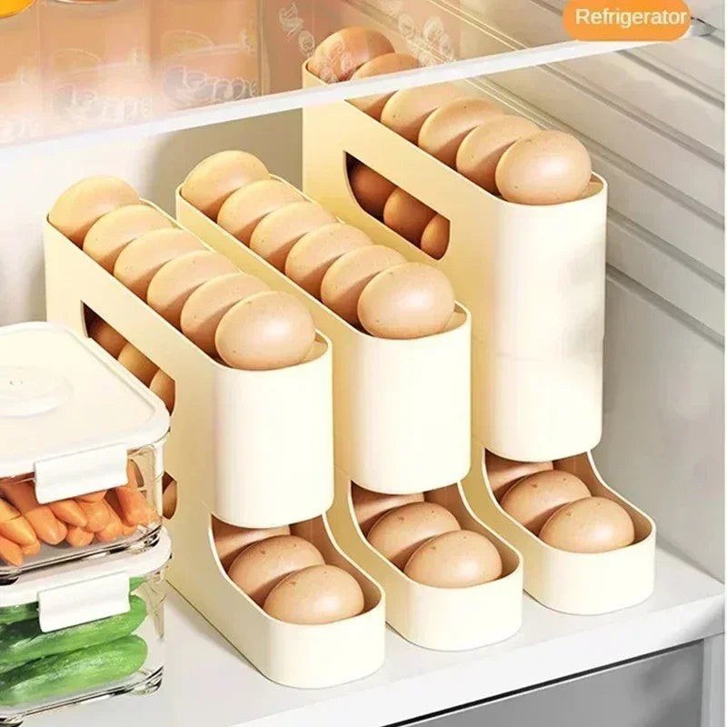 Slide egg storage box – ladder-style, large capacity. 🥚