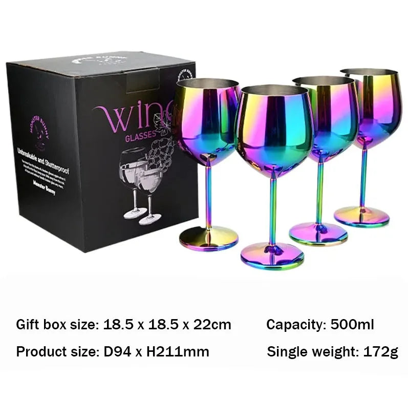 Rainbow stainless steel wine glass. 🥂
