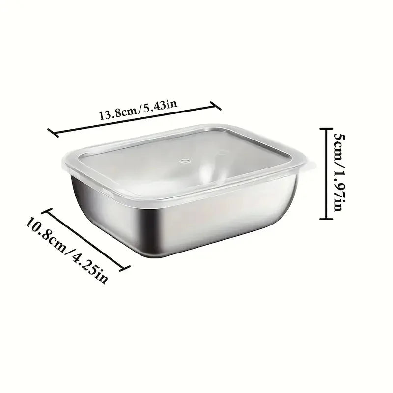 5pcs Stainless Steel Storage BoxeS,Durable, stackable, perfect for meal prep & travel