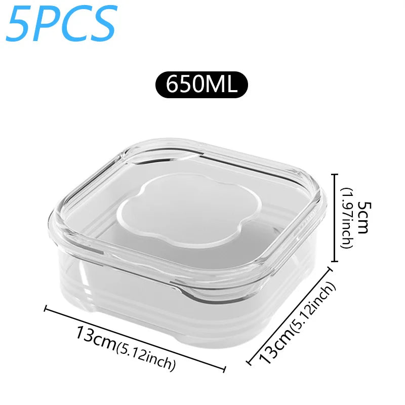 5-piece fridge storage boxes – food-grade. 🧊