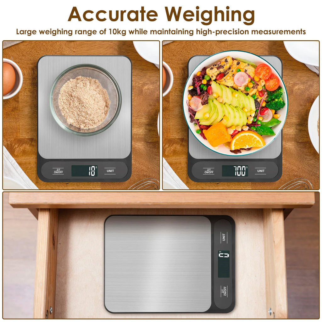 Digital Kitchen Scale — 10kg LCD Food Weighing Scale for Baking & Cooking.