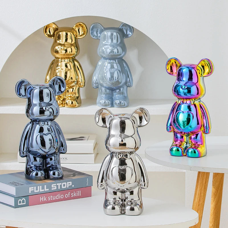 Aesthetic Ceramic Teddy Bear Statue