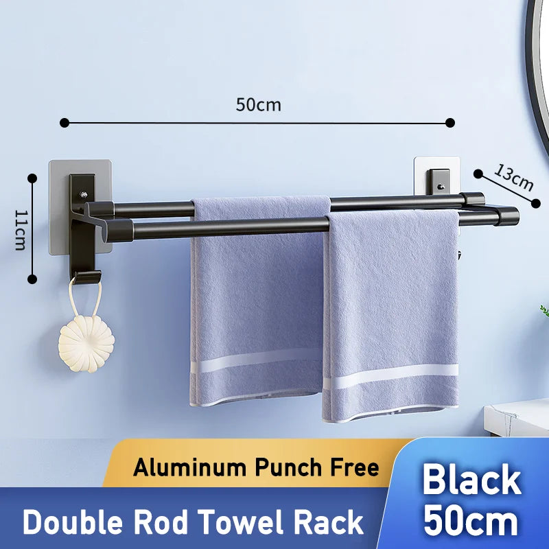 Double-layer self-adhesive towel rack.