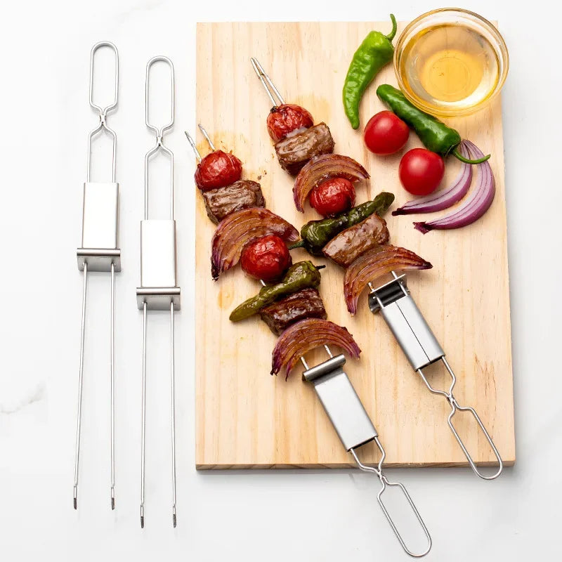 Double Needle BBQ Skewers – Reusable & Durable