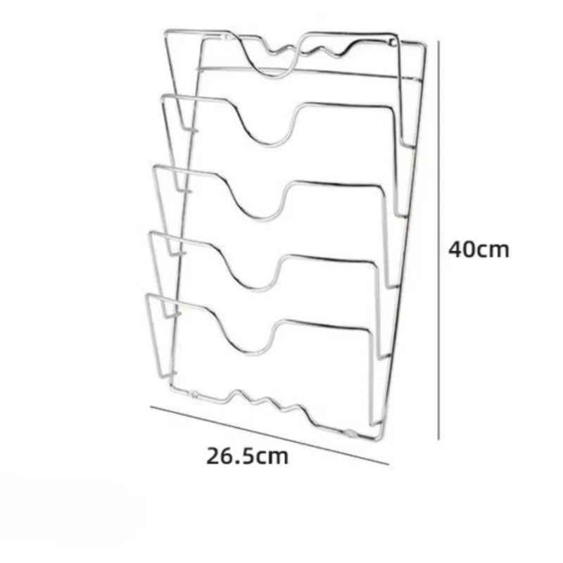 Wall-Mounted 5-Layer Pot Lid Rack