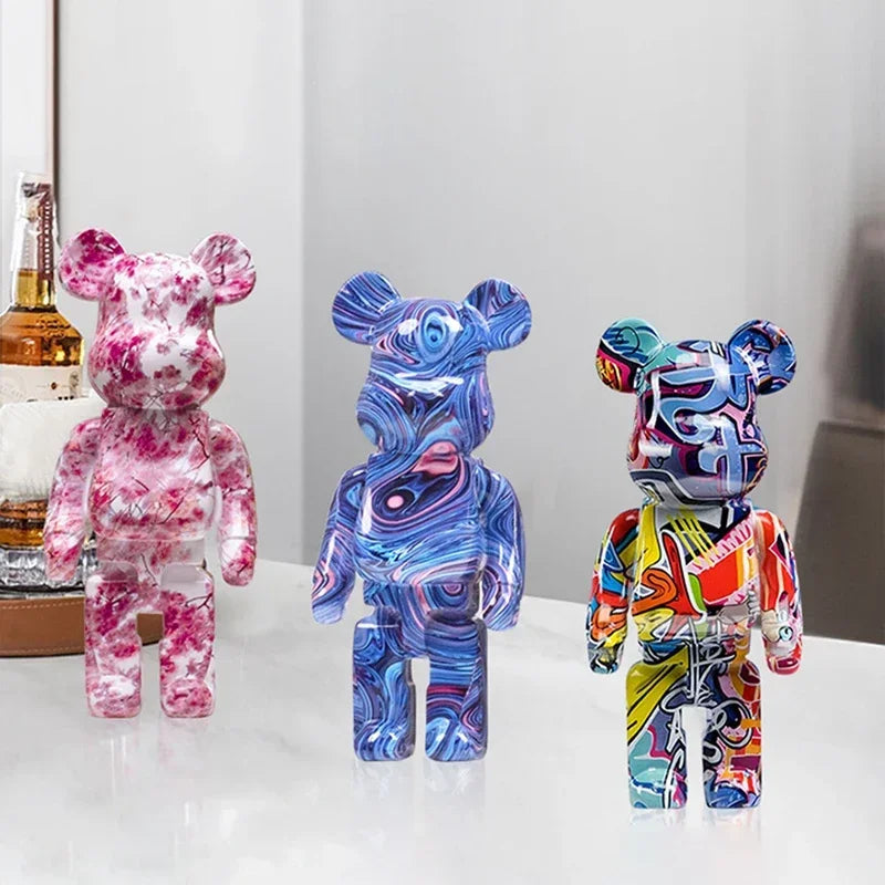27cm Graffiti Bear Figurine Home Decor