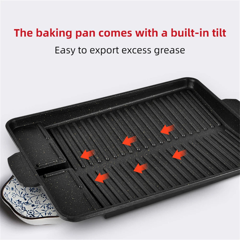 Korean BBQ Grill Pan – Non-Stick, Portable, Multifunction