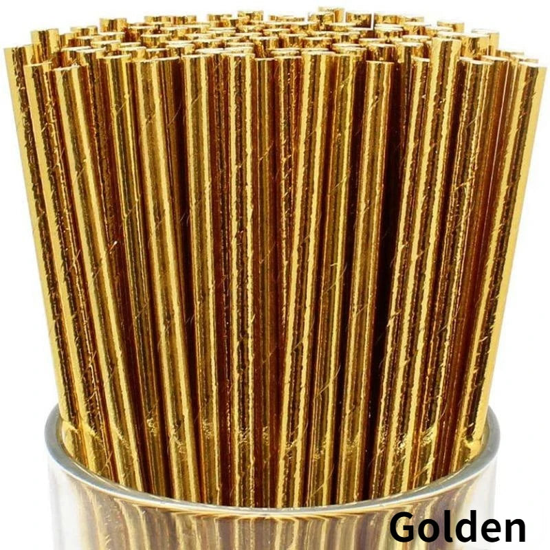 25pcs Biodegradable Party Paper Straws