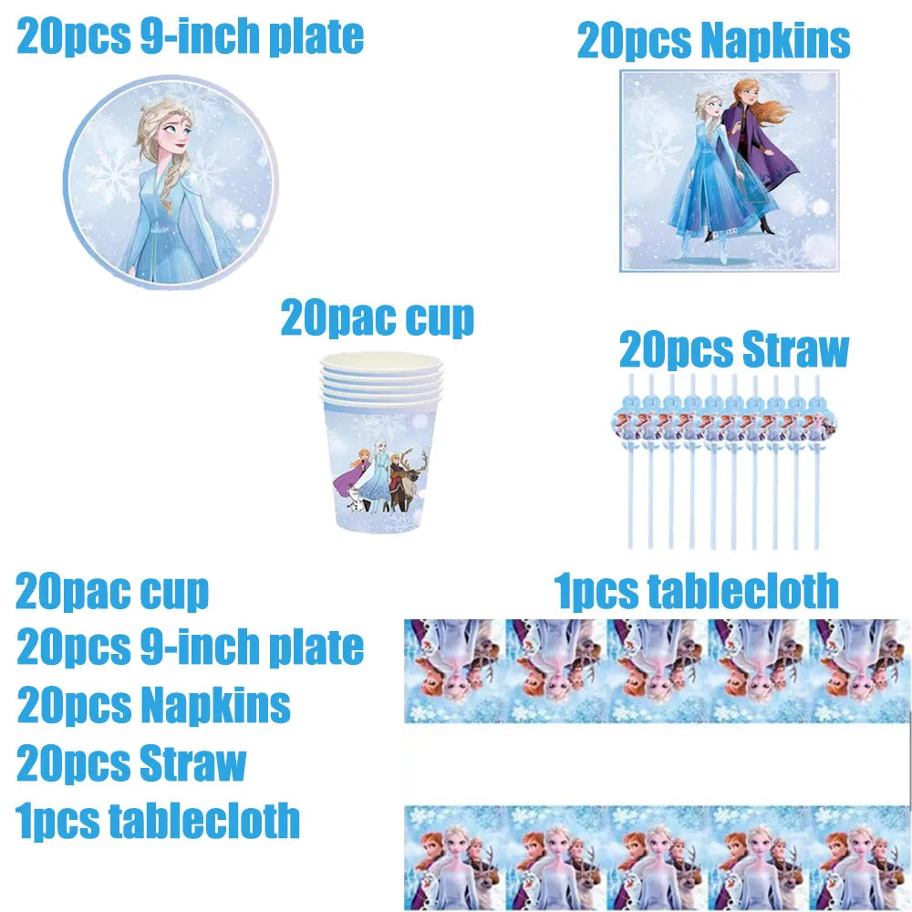 Frozen 2 Tableware Set – Elsa & Anna Birthday Party