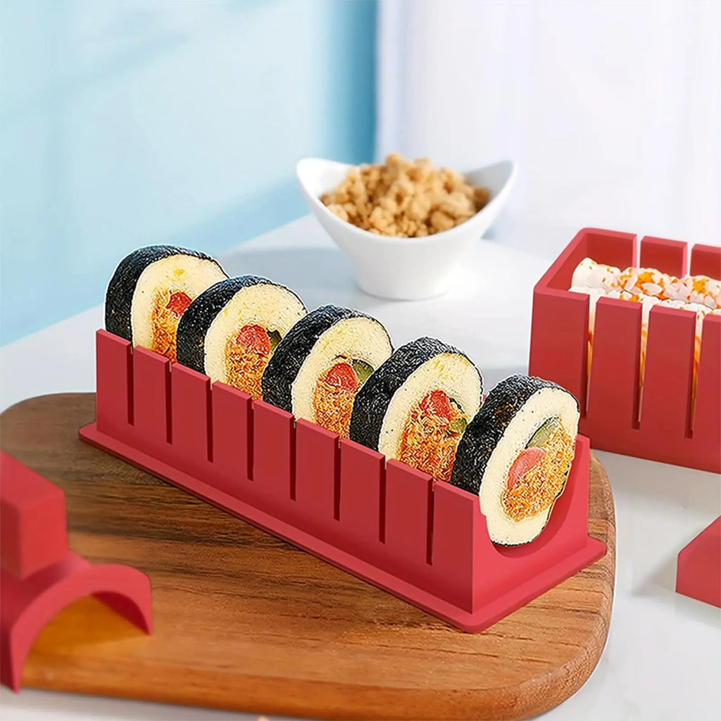 DIY Sushi Making Kit — Rice Roller with Fork & Spatula for Home Use.