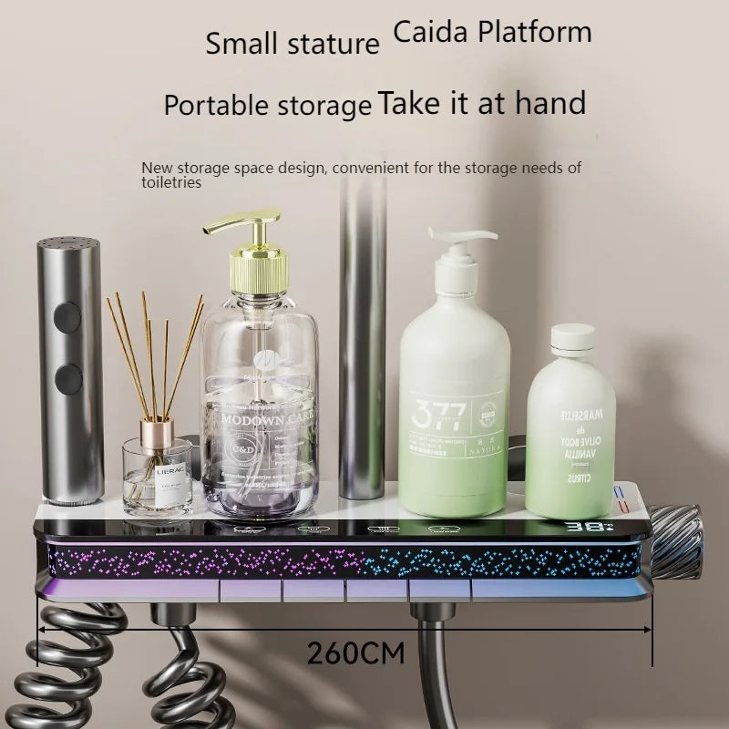 Digital Shower Set — Modern Bathroom System with Starry Sky LED Light & Shower Head.