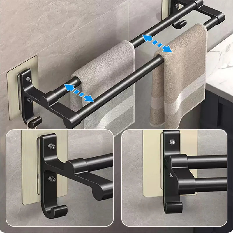 Double-layer self-adhesive towel rack.