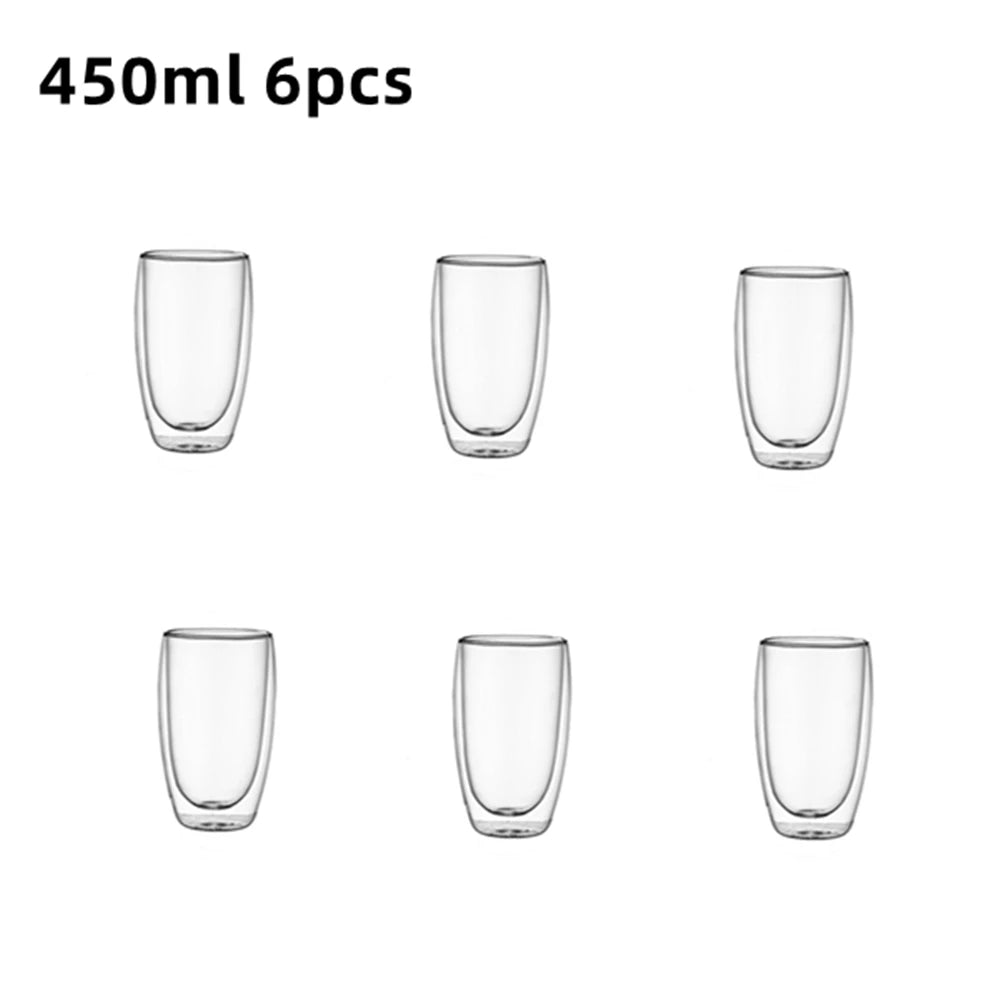 Double-wall glass cups – for coffee or tea. ☕