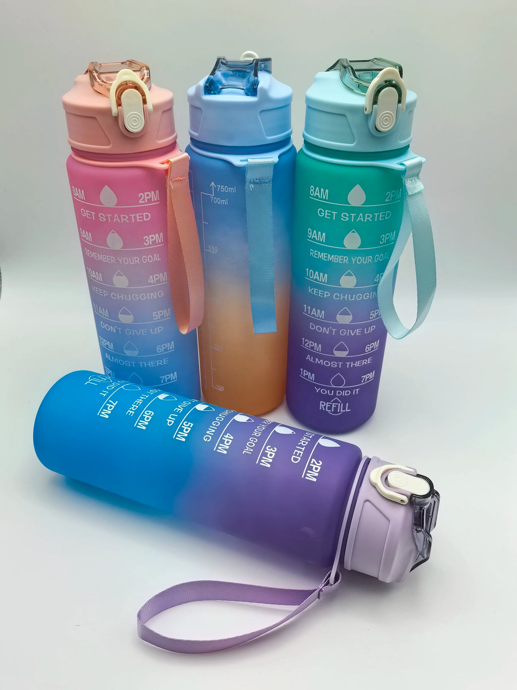 750 ml Gradient Straw Cup – Heat-Resistant, Matte, For Students & Office Use