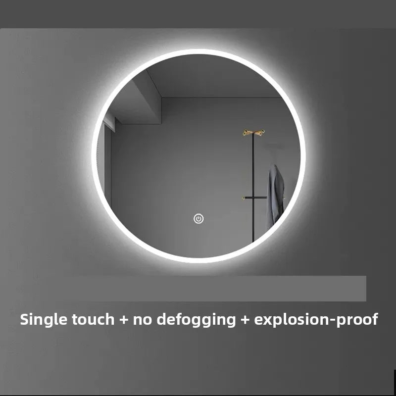 19.5-Inch LED Bathroom Mirror — Smart Round Vanity Mirror with Light & Anti-Fog Function.