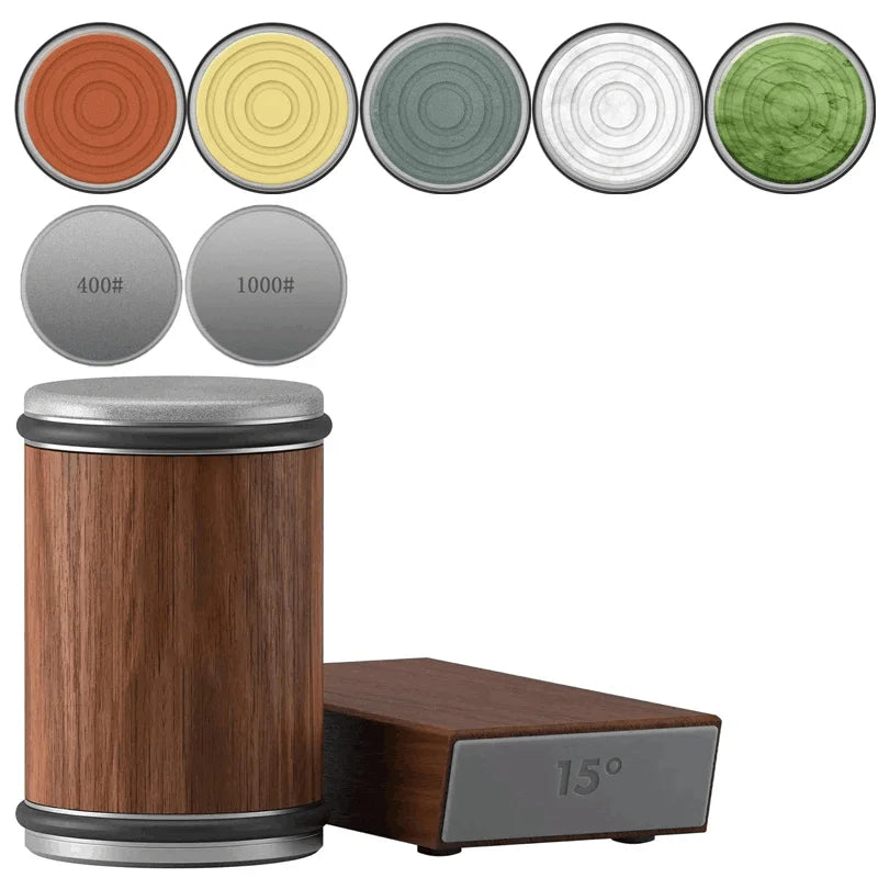 Knife sharpening kit with angles.