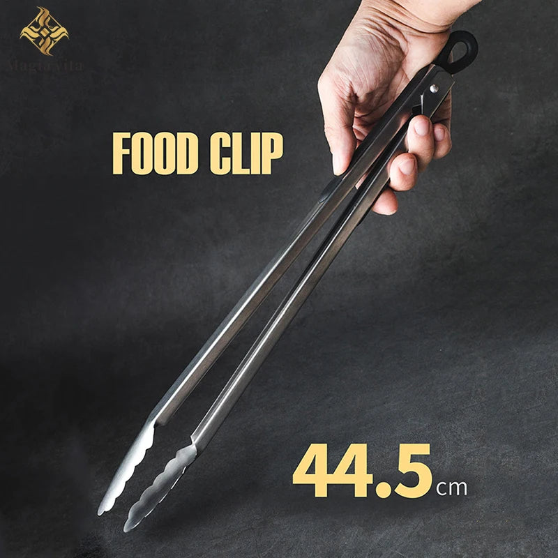 Stainless Steel BBQ Tongs – 7–16 Inch, Cooking & Grilling Tools