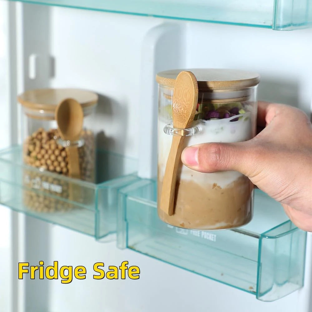 280ml Glass Jar with Bamboo Lid & Spoon – Airtight Food Storage Container