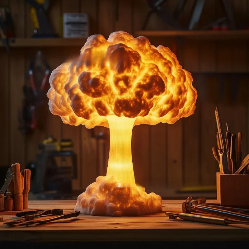 Mushroom cloud USB desk lamp.