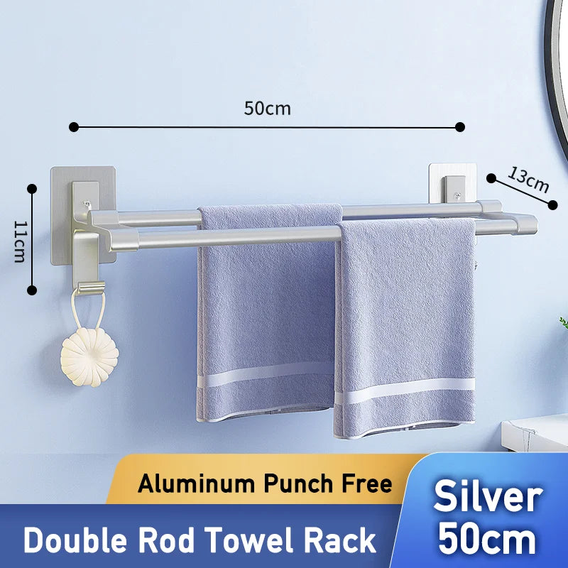 Double-layer self-adhesive towel rack.