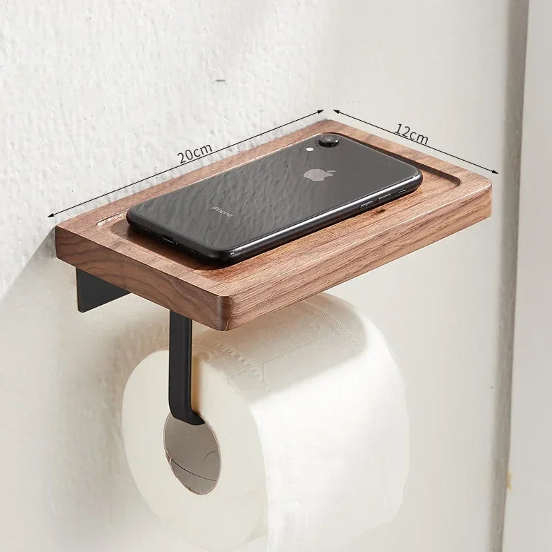 Wood wall paper holder.