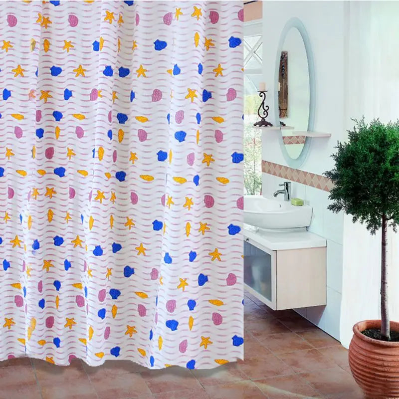 Waterproof shower curtain.
