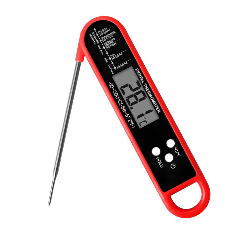 Digital Meat Thermometer — Instant Read Cooking Probe for BBQ, Grill, Oil, or Candy.
