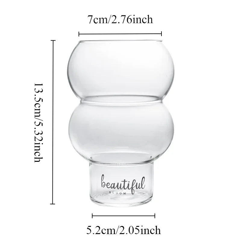 Transparent Glass Cup – Heat-Resistant, For Coffee, Yogurt, Whiskey, or Wine