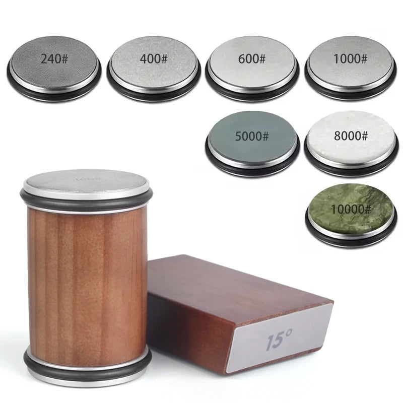 Knife sharpening kit with angles.