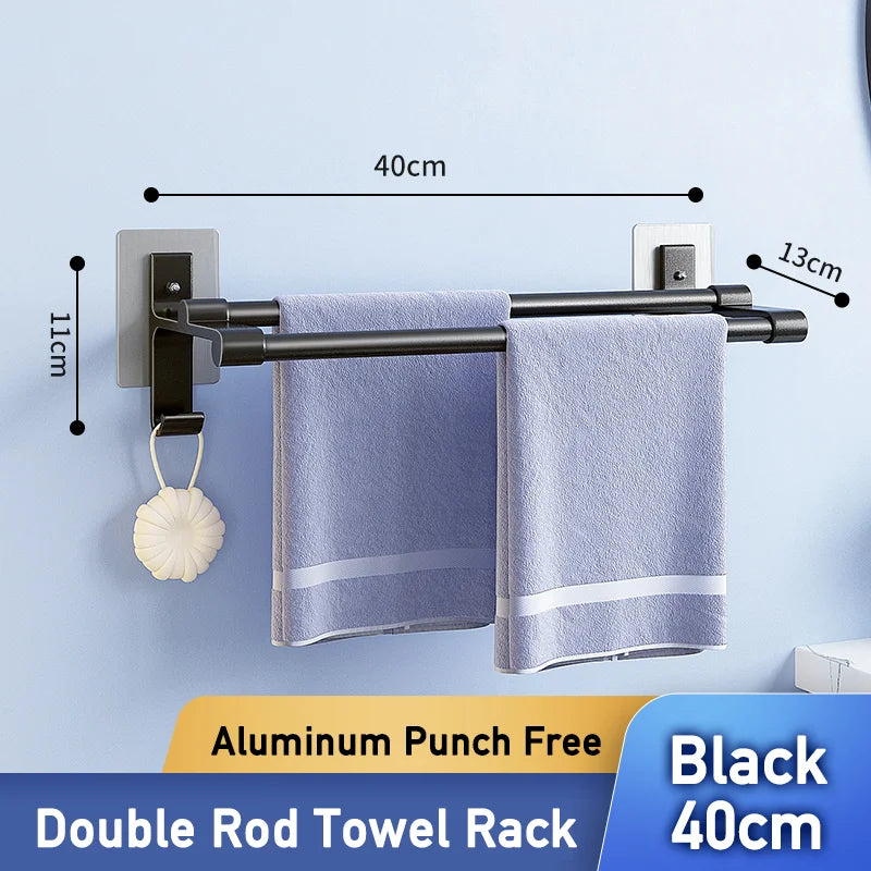 Double-layer self-adhesive towel rack.