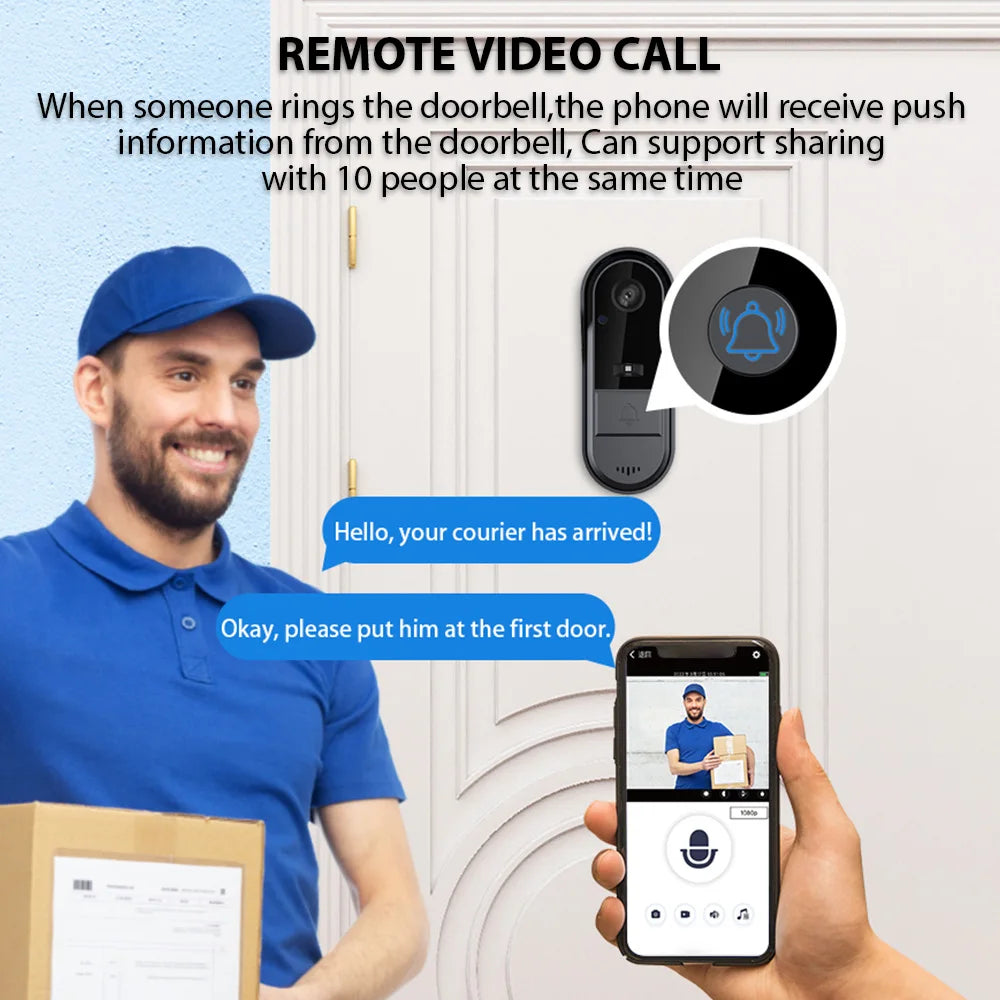 Smart Video Doorbell – Wireless with Intercom & Night Vision
