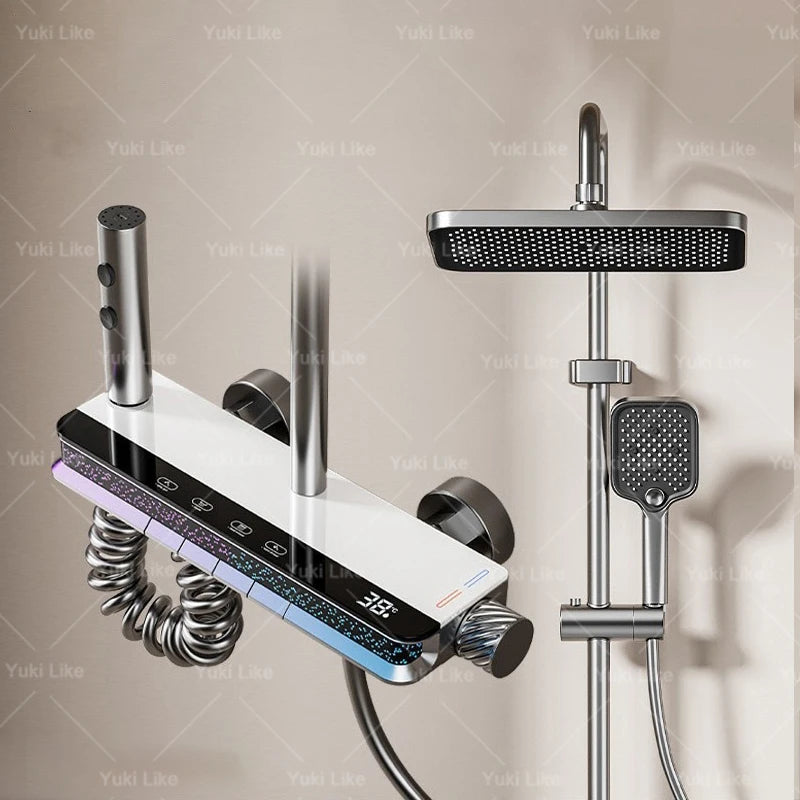 Digital Shower Set — Modern Bathroom System with Starry Sky LED Light & Shower Head.